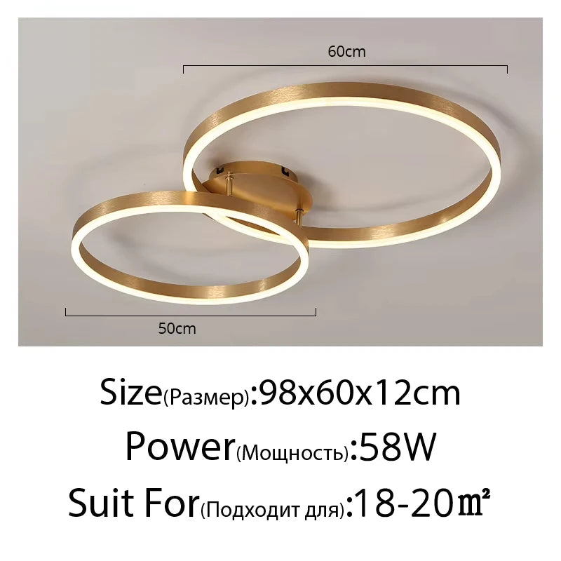 Auréole — Lustre à Anneaux Dorés