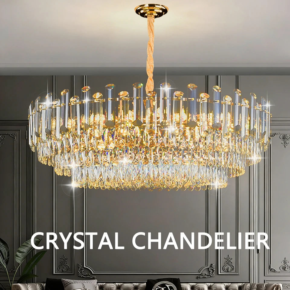 Facette, lustre en cristal taillé, vue d'ensemble