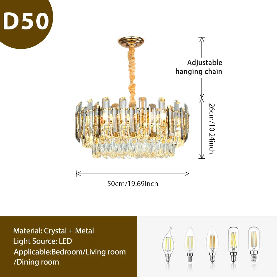 Facette, lustre en cristal taillé, vue d'ensemble