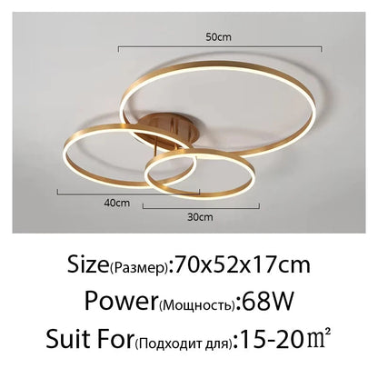 Auréole — Lustre à Anneaux Dorés