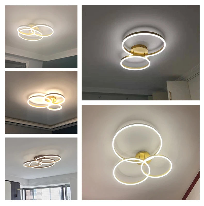 Auréole — Lustre à Anneaux Dorés