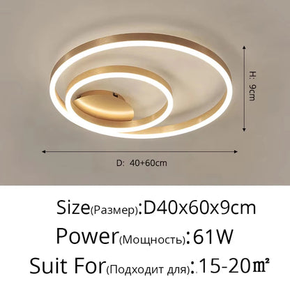 Auréole — Lustre à Anneaux Dorés