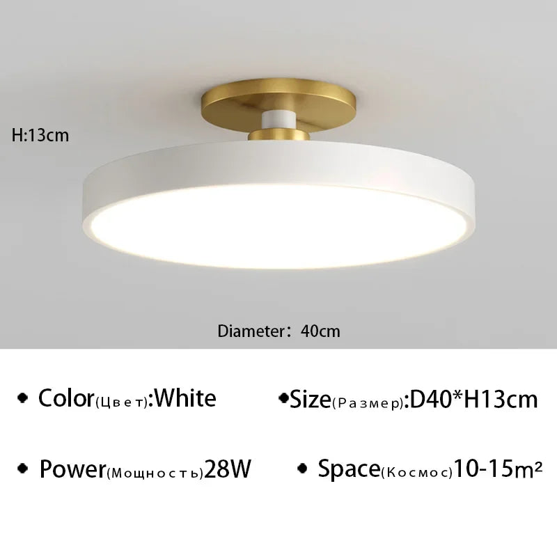 Pastel, plafonnier rond coloré, vue d'ensemble