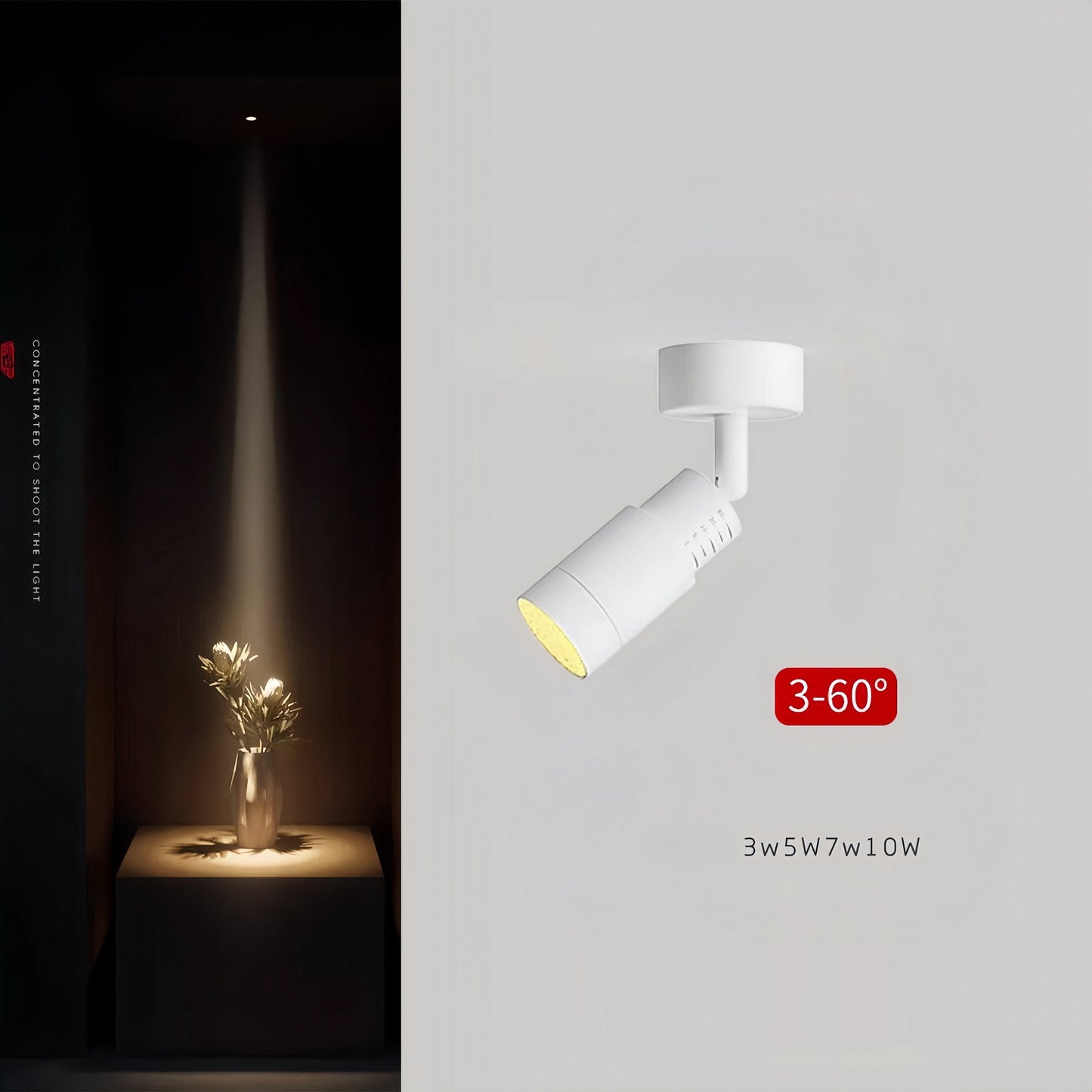 Spot LED, finition blanche