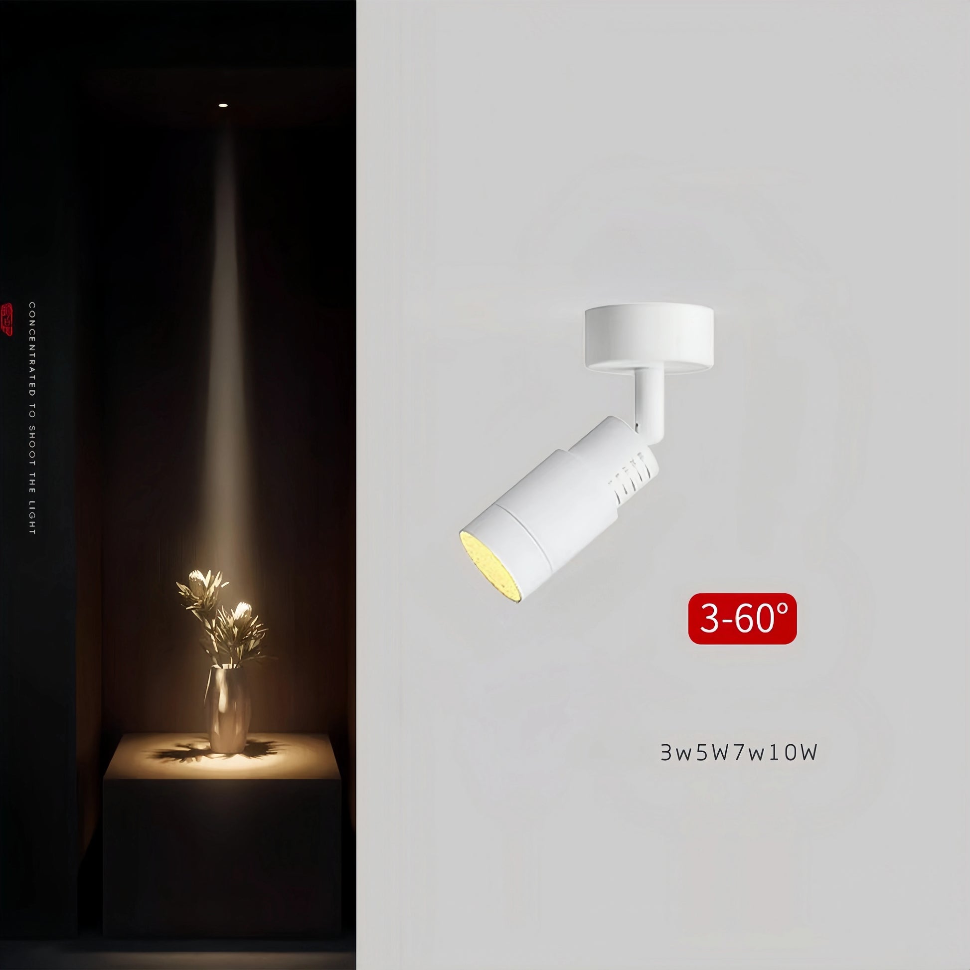 Spot LED, finition blanche