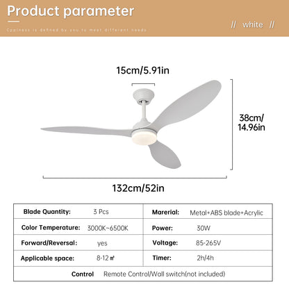 Tramontane, ventilateur de plafond à faible retombée, vue d'ensemble