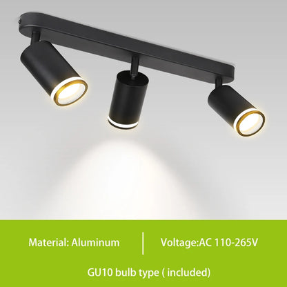 Rampe de spots, détail d'une tête orientable