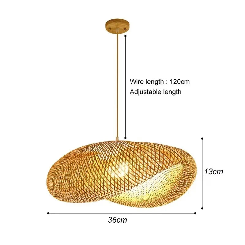 Nara — Suspension en Bambou & Rotin, vue 8