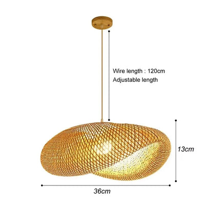 Nara — Suspension en Bambou & Rotin, vue 8