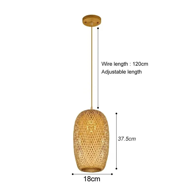 Nara — Suspension en Bambou & Rotin, vue 14