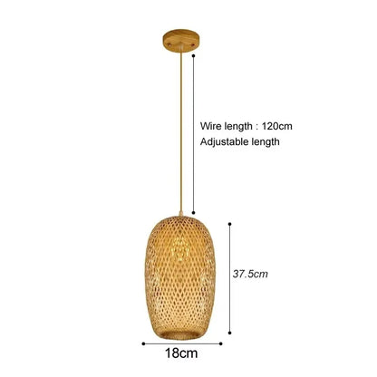 Nara — Suspension en Bambou & Rotin, vue 14