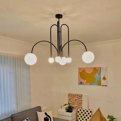 Enfilade, suspension linéaire en verre dépoli, vue d'ensemble