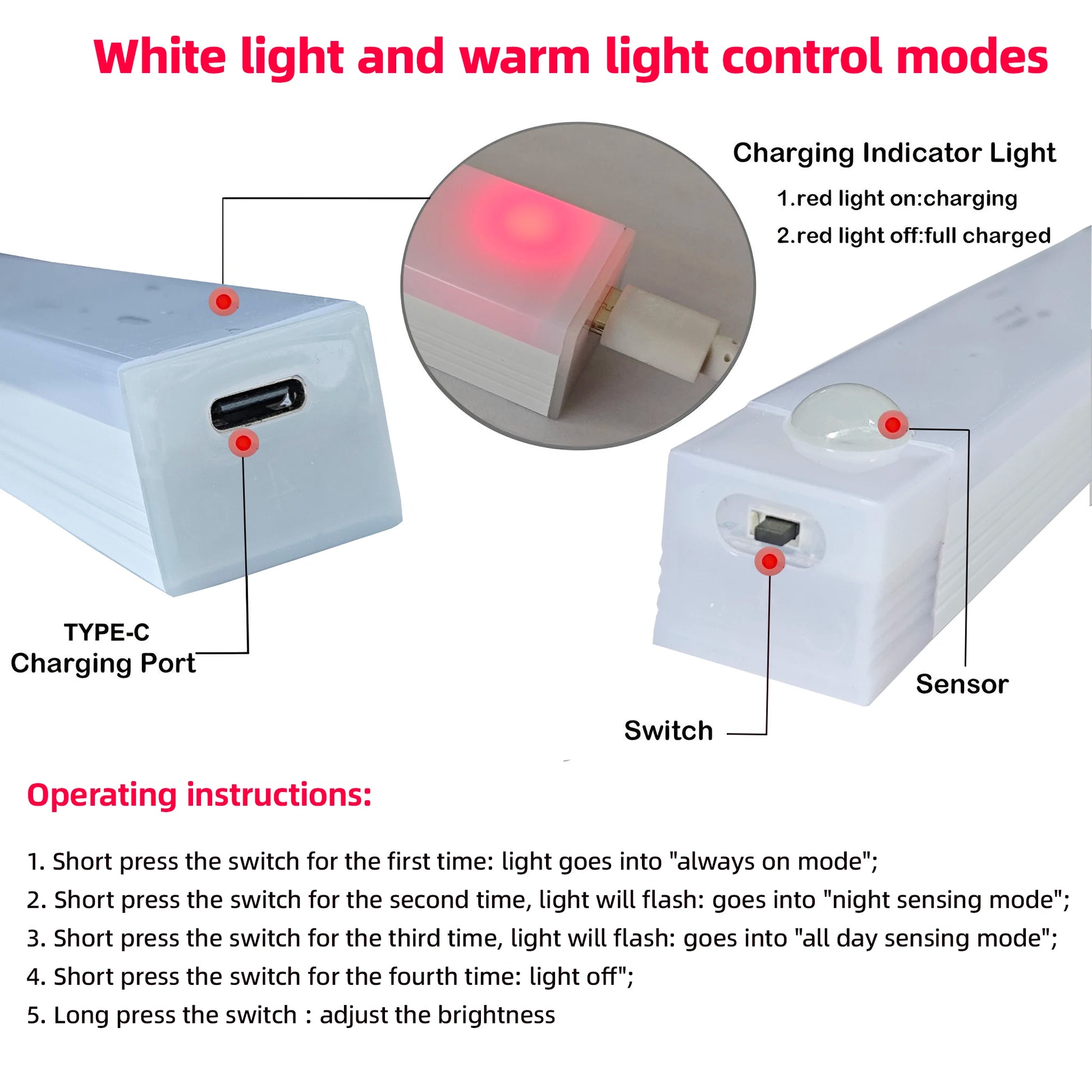 Réglette LED Sans Fil à Détecteur de Mouvement, vue 6