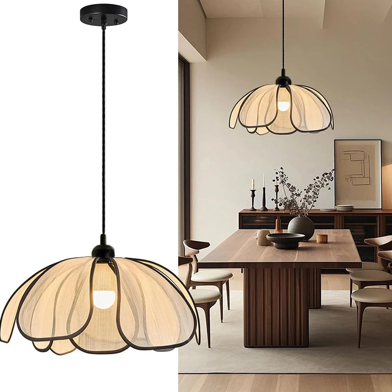 Lotus, suspension tressée en fibre d'abaca, vue d'ensemble