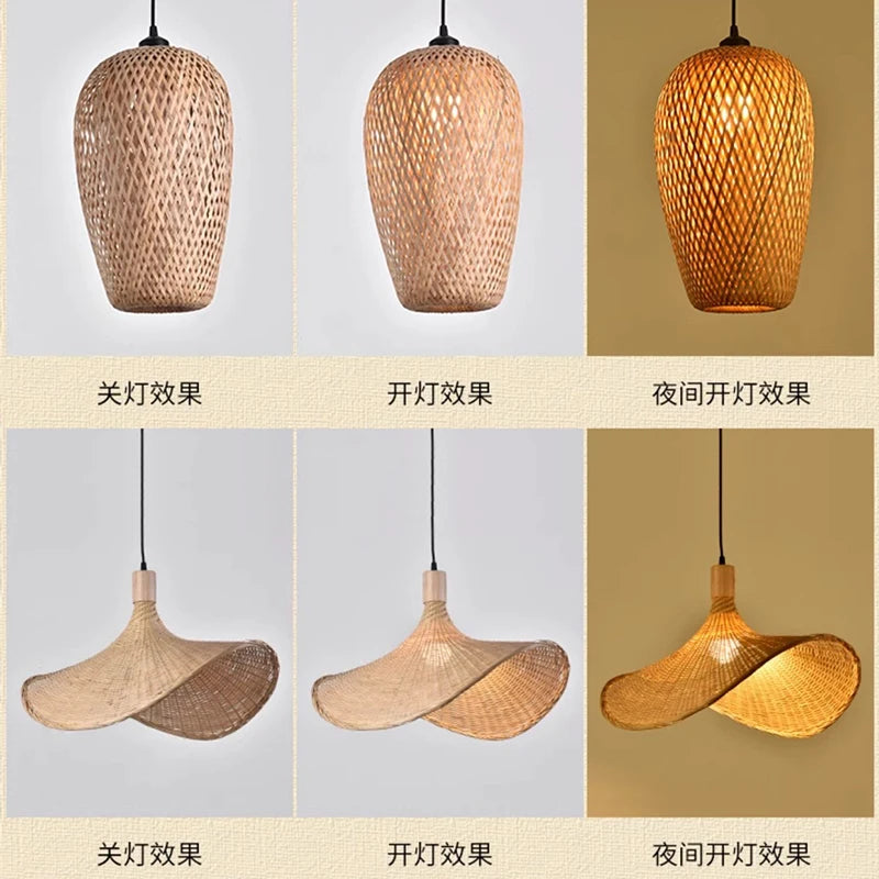 Nara — Suspension en Bambou & Rotin, vue 3