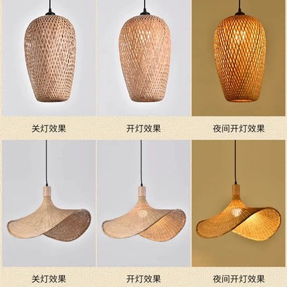 Nara — Suspension en Bambou & Rotin, vue 3