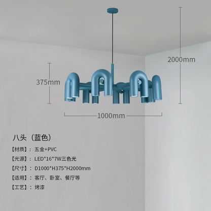 Volute, lustre à tubes