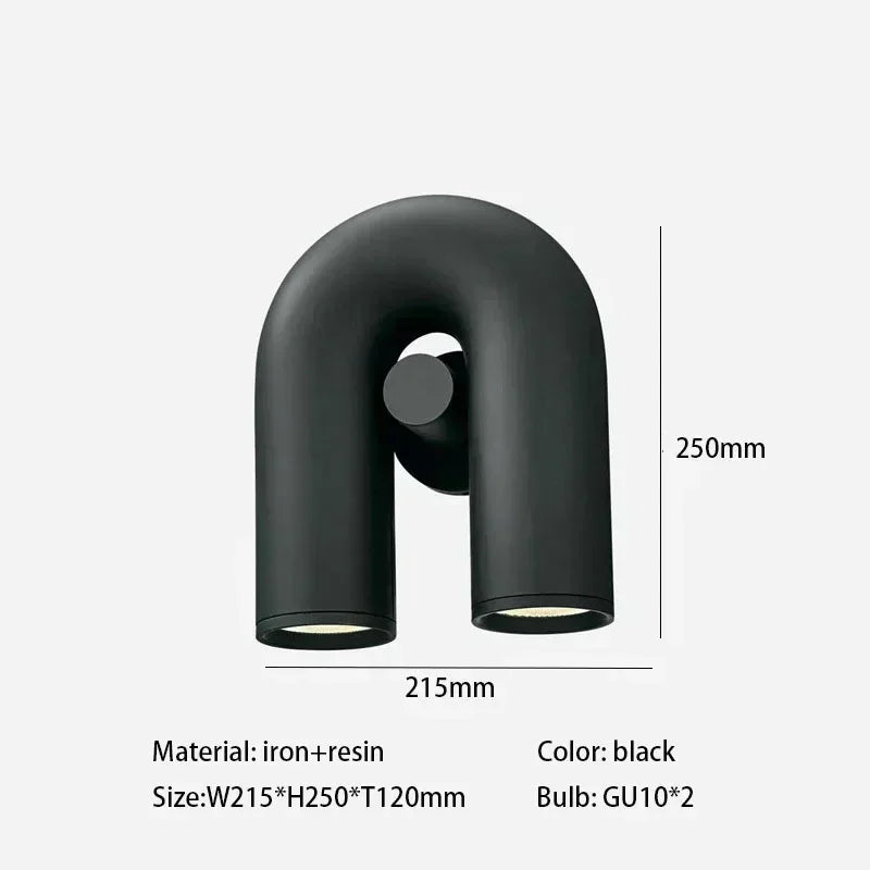 Volute, lustre à tubes en U, vue d'ensemble