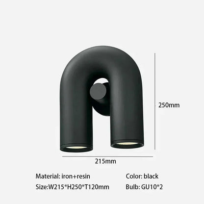 Volute, lustre à tubes en U, vue d'ensemble
