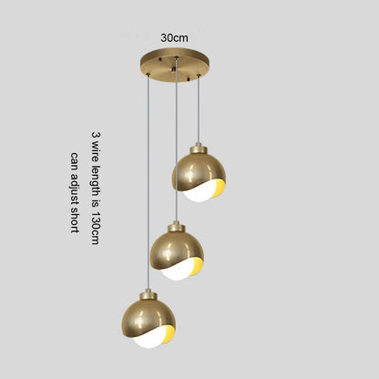 Perle, suspension de chevet en verre et métal doré