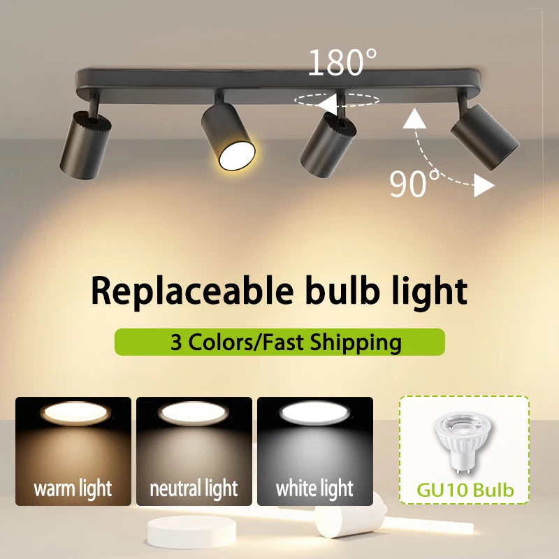 Rampe de spots LED GU10, vue d'ensemble