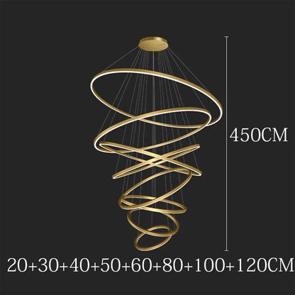 Ascendance, finition dorée dans un salon à double hauteur