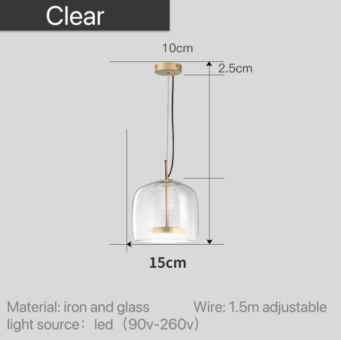 Ambre, suspension en verre