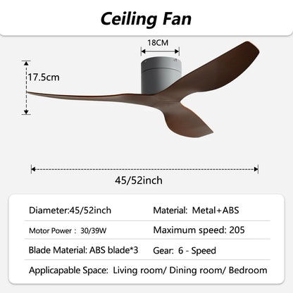 Zéphyr, ventilateur de plafond à trois pales, vue d'ensemble