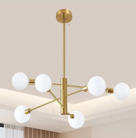 Aster, lustre à bras multiples doré, vue d'ensemble