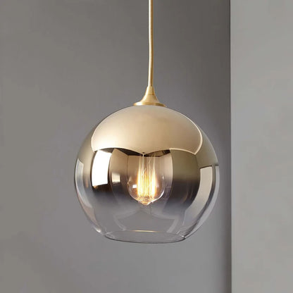 Mercure, suspension boule en verre métallisé, vue d'ensemble