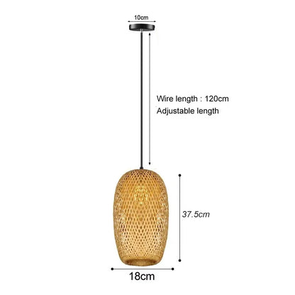Nara — Suspension en Bambou & Rotin, vue 16