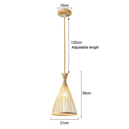 Nara — Suspension en Bambou & Rotin, vue 21