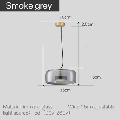 Ambre, suspension en verre teinté ambre, vue d'ensemble