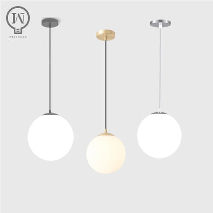 Bille, suspension boule en verre chromé, vue d'ensemble