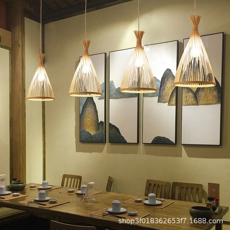 Nara — Suspension en Bambou & Rotin, vue 4