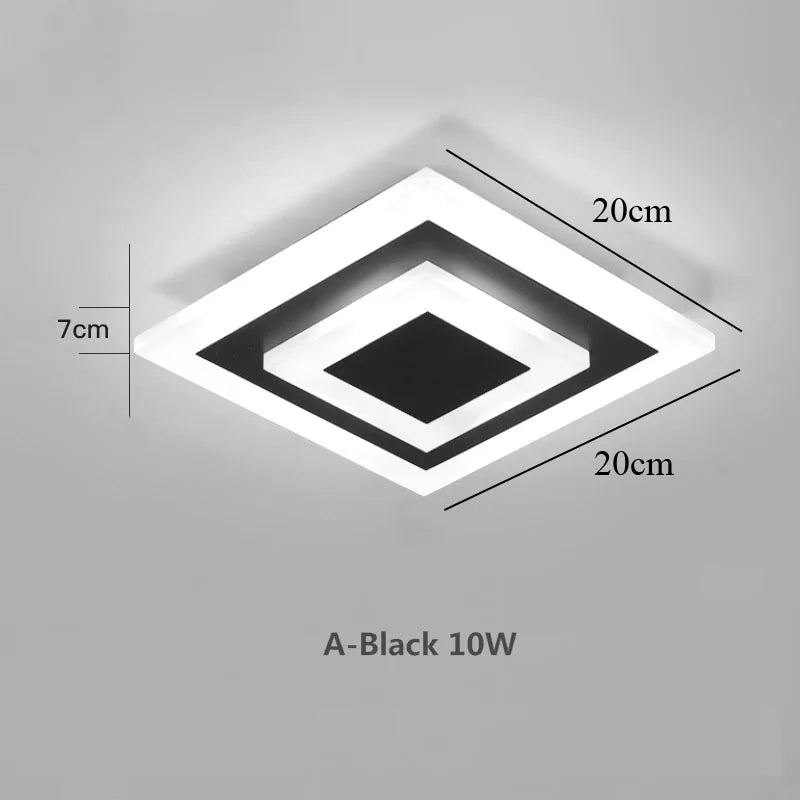 Balise, plafonnier LED rond noir, vue d'ensemble