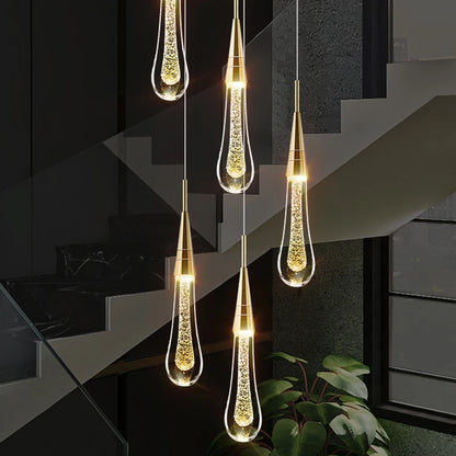 Stalactite, suspension fine en cristal, vue d'ensemble