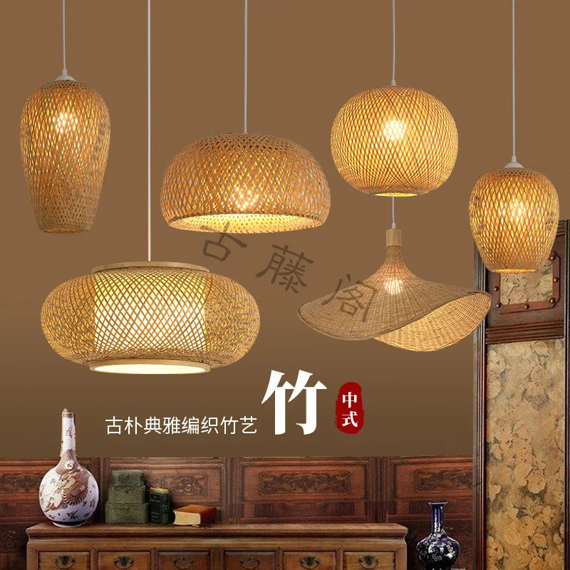 Nara — Suspension en Bambou & Rotin, vue 2
